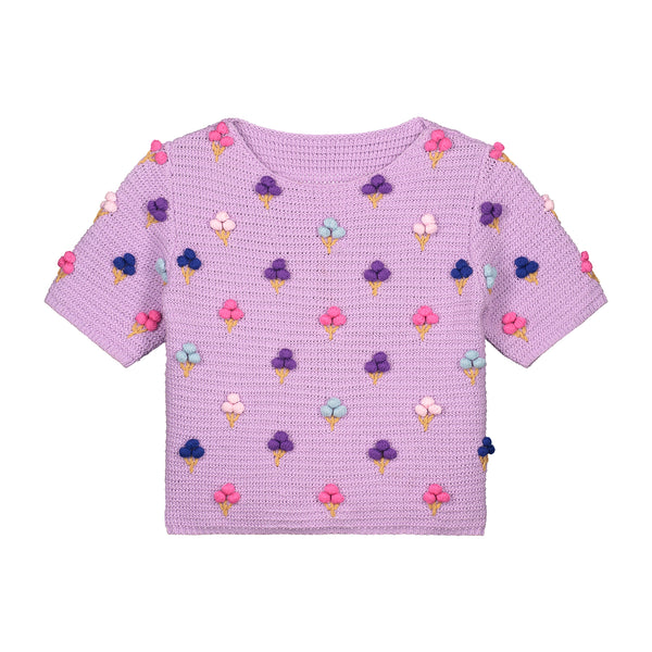 ICE KNITTED T-SHIRT LAVENDER
