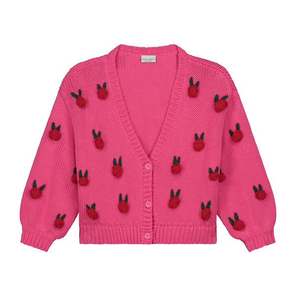 ROSIE FLOWER KNITTED CARDIGAN SWEET PINK