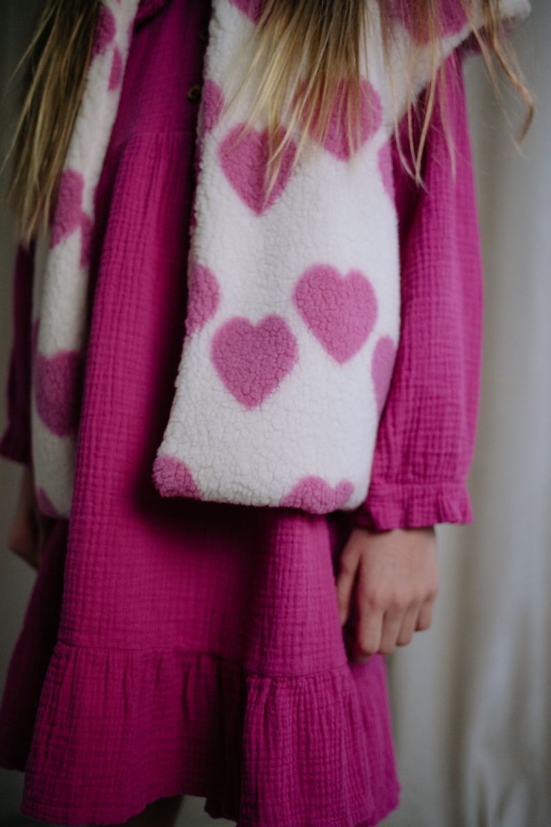 HEARTY HEART TEDDY VEST SOFT IVORY