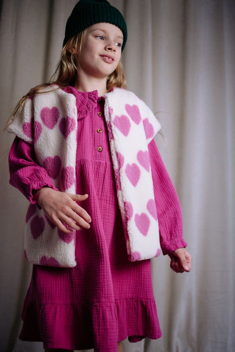 HEARTY HEART TEDDY VEST SOFT IVORY