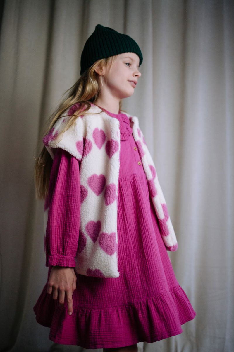 HEARTY HEART TEDDY VEST SOFT IVORY