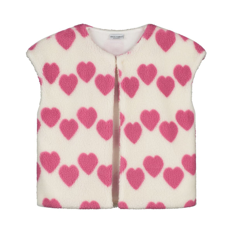 HEARTY HEART TEDDY VEST SOFT IVORY