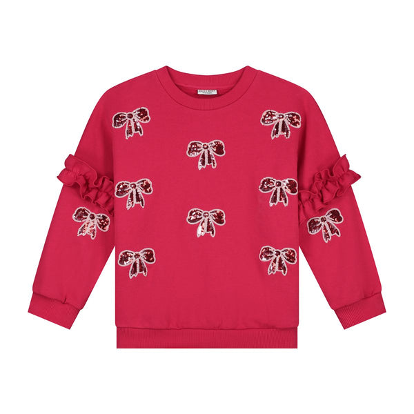 SHIMMER BOW SWEATER LOVE POTION
