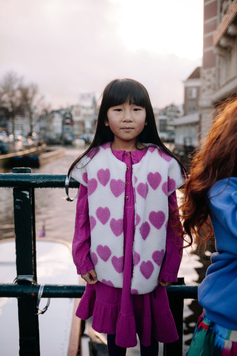 HEARTY HEART TEDDY VEST SOFT IVORY