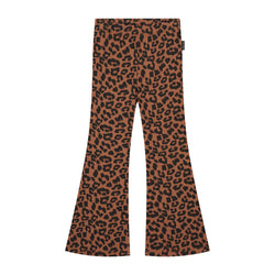 LEOPARD FLARED PANTS HICKORY BROWN
