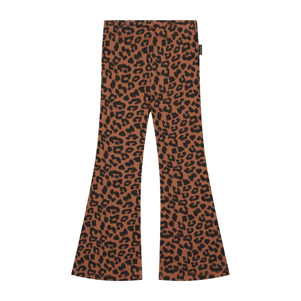 LEOPARD FLARED PANTS HICKORY BROWN
