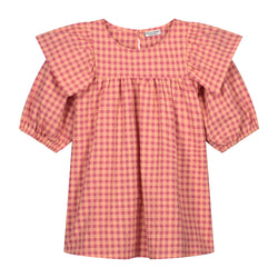 GAIL CHECKED TOP SWEET PINK