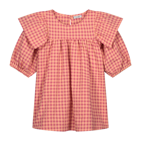 GAIL CHECKED TOP SWEET PINK