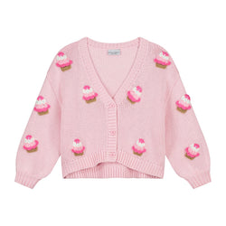 POOKIE CUPCAKE KNITTED CARDIGAN PINK
