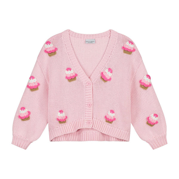 POOKIE CUPCAKE KNITTED CARDIGAN PINK