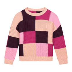 PATCHY PINK KNITTED SWEATER