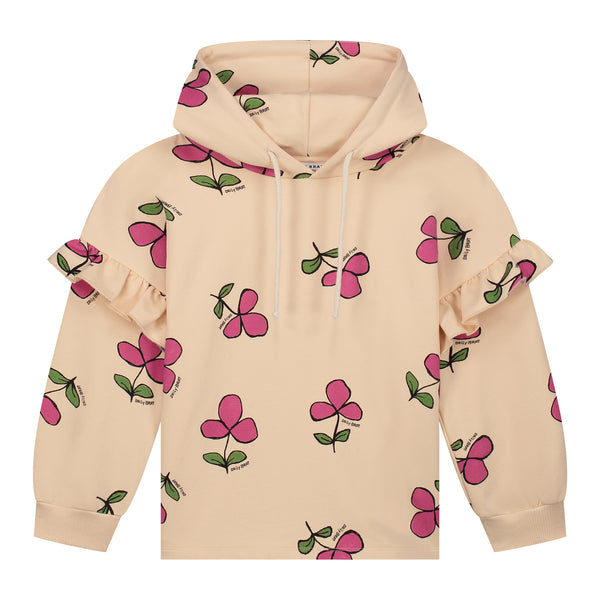 DAILY FLOWER HOODED SWEATER SAND