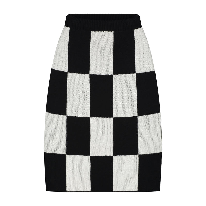 SALLY CHECKED KNITTED SKIRT