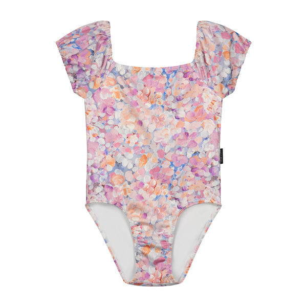 PAINTED FLOWER SWIMSUIT CLOUDY PASTEL