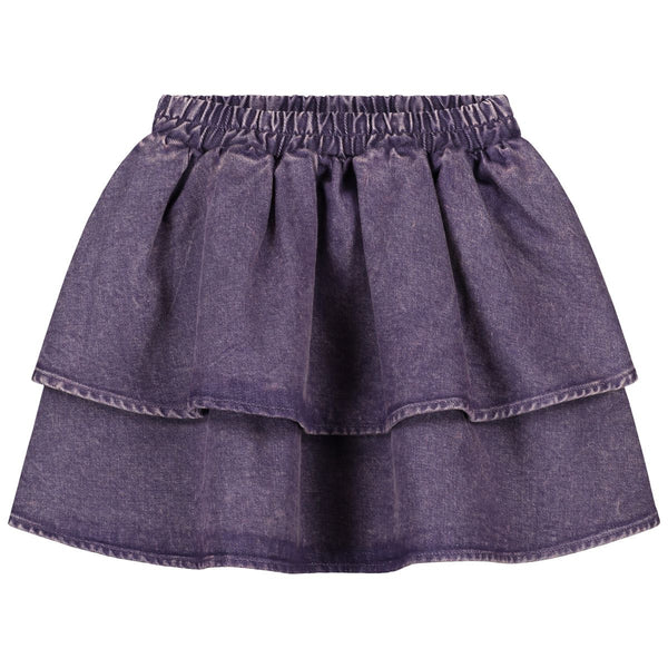 SNAPPY DENIM SKIRT PURPLE