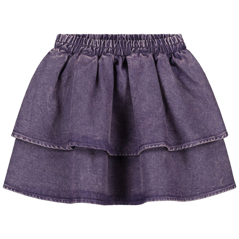 SNAPPY DENIM SKIRT PURPLE