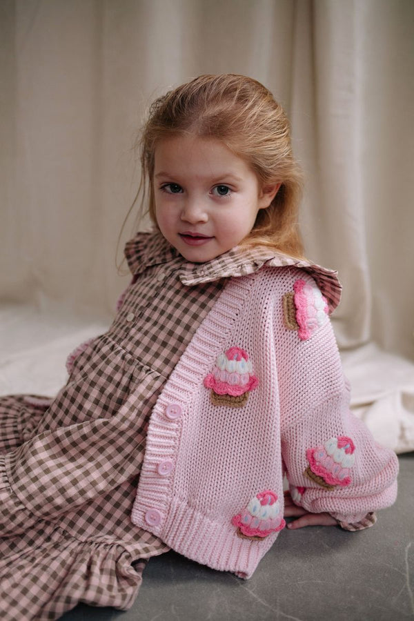 POOKIE CUPCAKE KNITTED CARDIGAN PINK