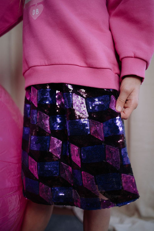 SHIMMERING BLOCK SKIRT TWILIGHT GLOW