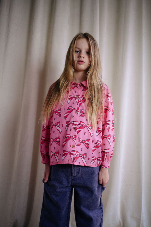 LOVE BOW SHIRT PANSI PINK