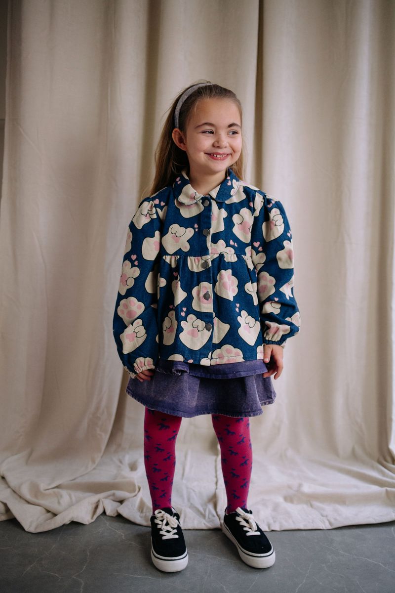 SNAPPY DENIM SKIRT PURPLE