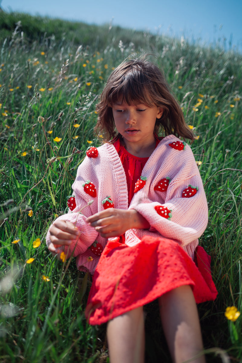 VERY BERRY KNITTED VEST STRAWBERRY PINK