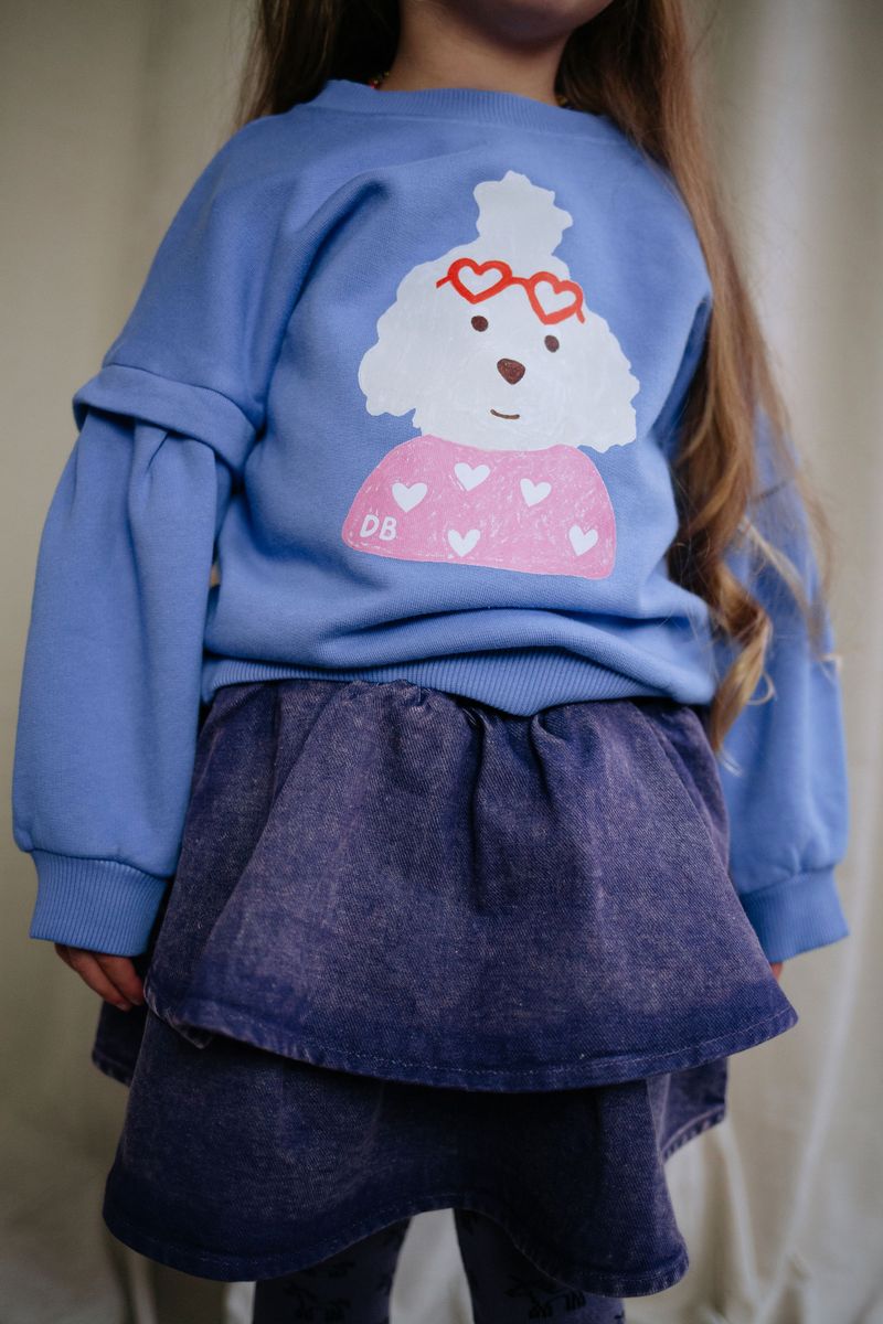 SNAPPY DENIM SKIRT PURPLE