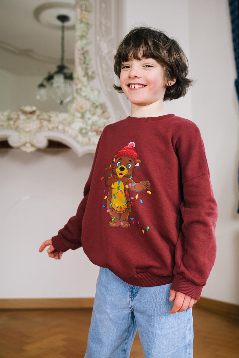 HOLIDAY BEAR SWEATER CHESTNUT