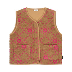 SALLY FLOWER TEDDY VEST DESERT DREAM