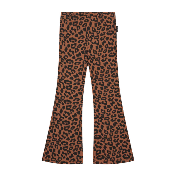 LEOPARD FLARED PANTS HICKORY BROWN