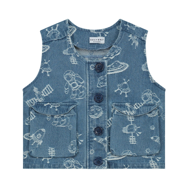 STELLAR DENIM VEST COSMIC BLUE