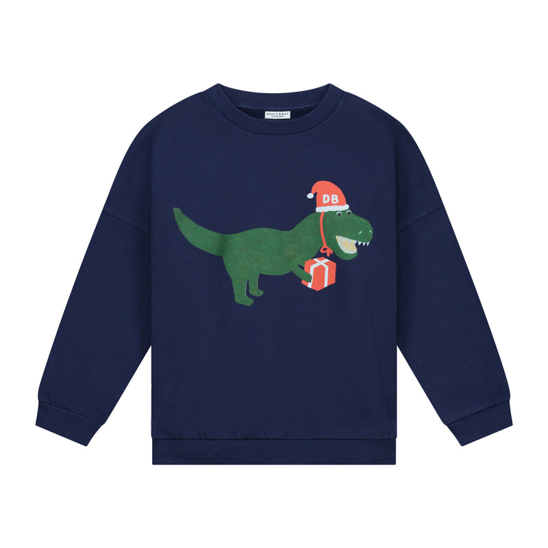 DAFFY DINO HOLIDAY SWEATER CAROL BLUE