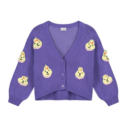 LADY ARABELLA KNITTED CARDIGAN SOFT PURPLE