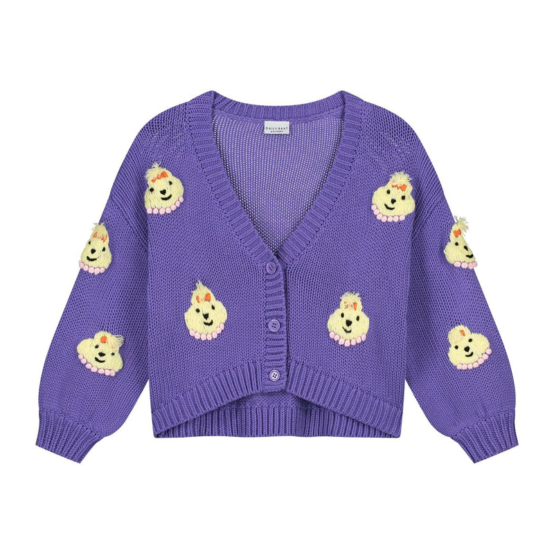 LADY ARABELLA KNITTED CARDIGAN SOFT PURPLE