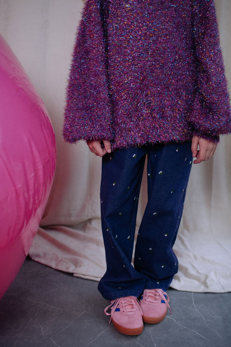 PERKY FLOWER DENIM JEANS HAZE