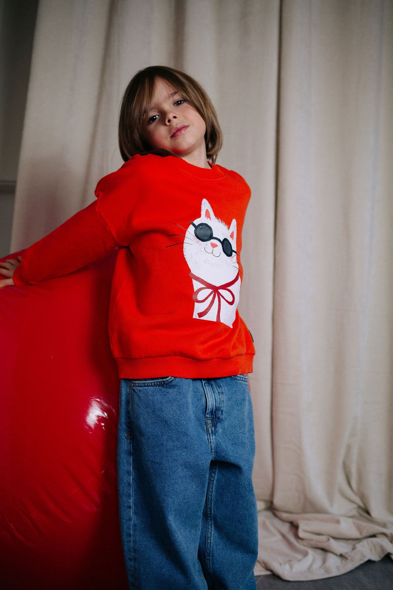 PURRLOCK HOLMES SWEATER RED