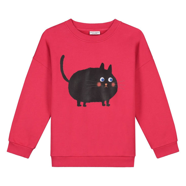 MEOWS-A-LOT SWEATER ROSE RED