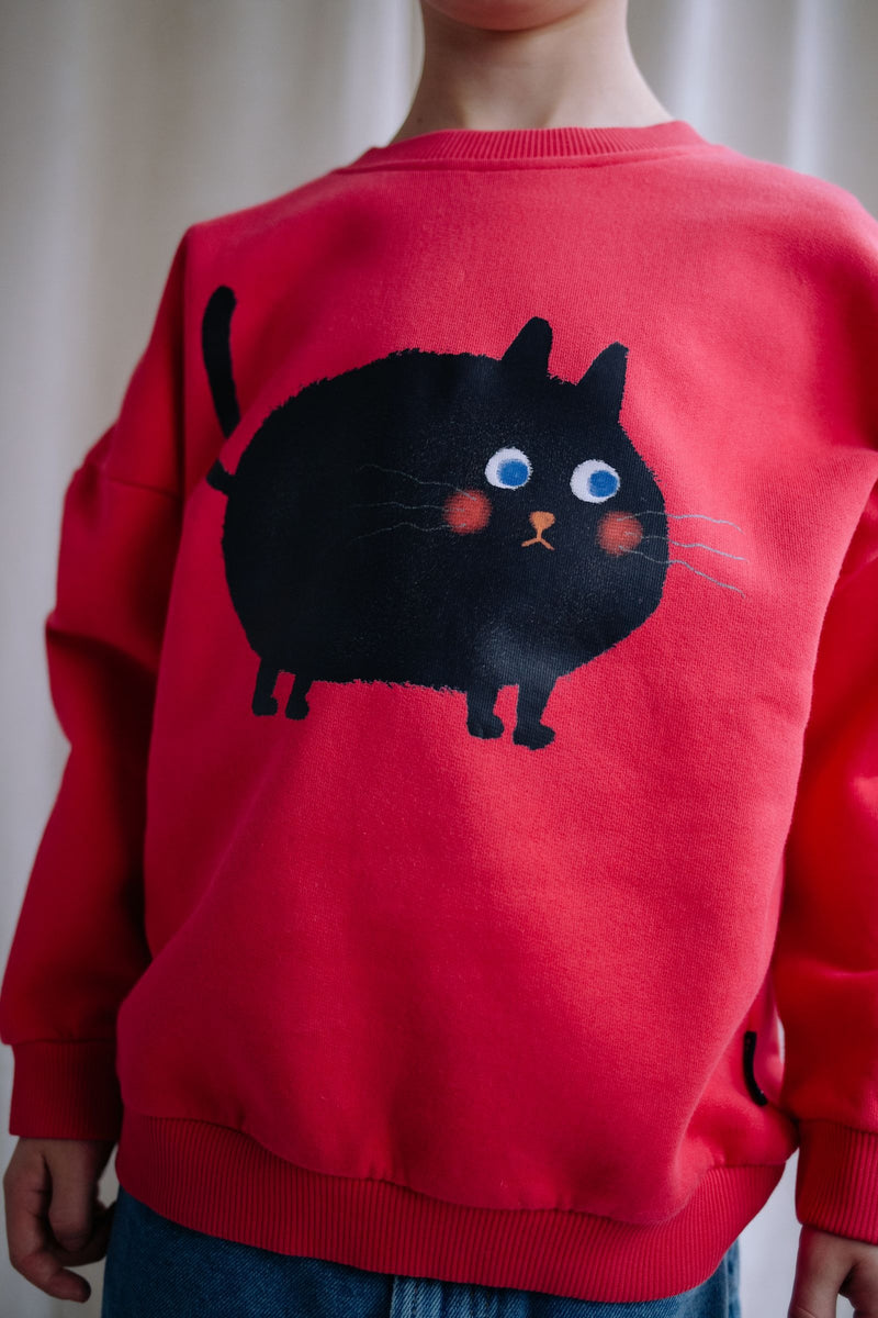 MEOWS-A-LOT SWEATER ROSE RED