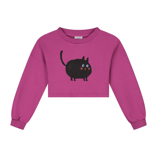 MEOWS-A-LOT CROPPED SWEATER ROSE SORBET