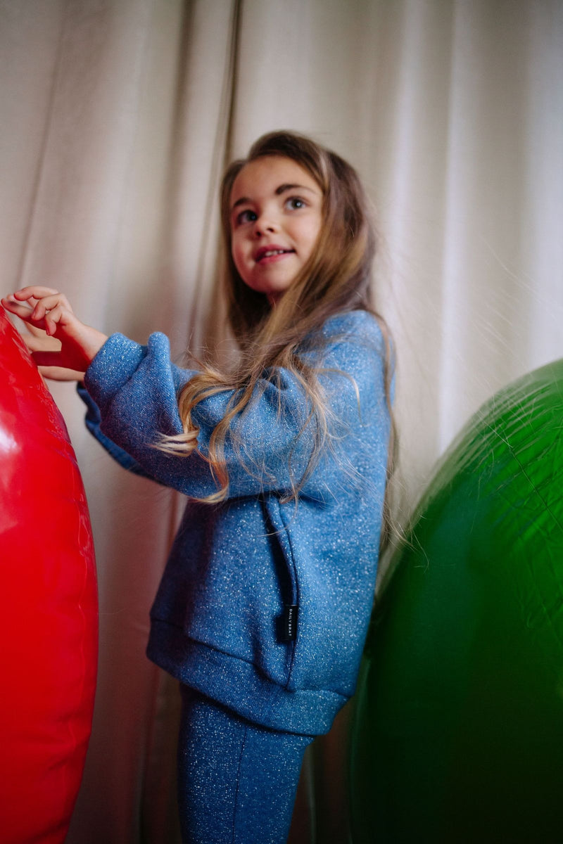 POPPY GLITTER PANTS GLORIOUS BLUE