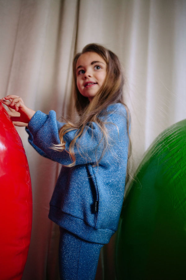 POPPY GLITTER SWEATER GLORIOUS BLUE