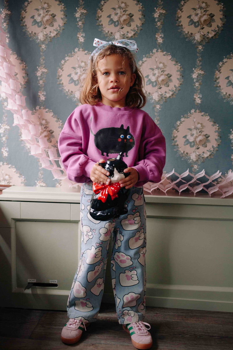 MEOWS-A-LOT CROPPED SWEATER ROSE SORBET