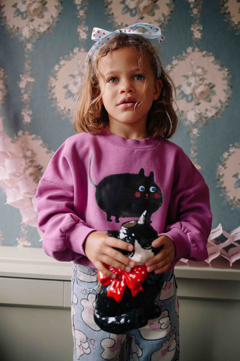 MEOWS-A-LOT CROPPED SWEATER ROSE SORBET