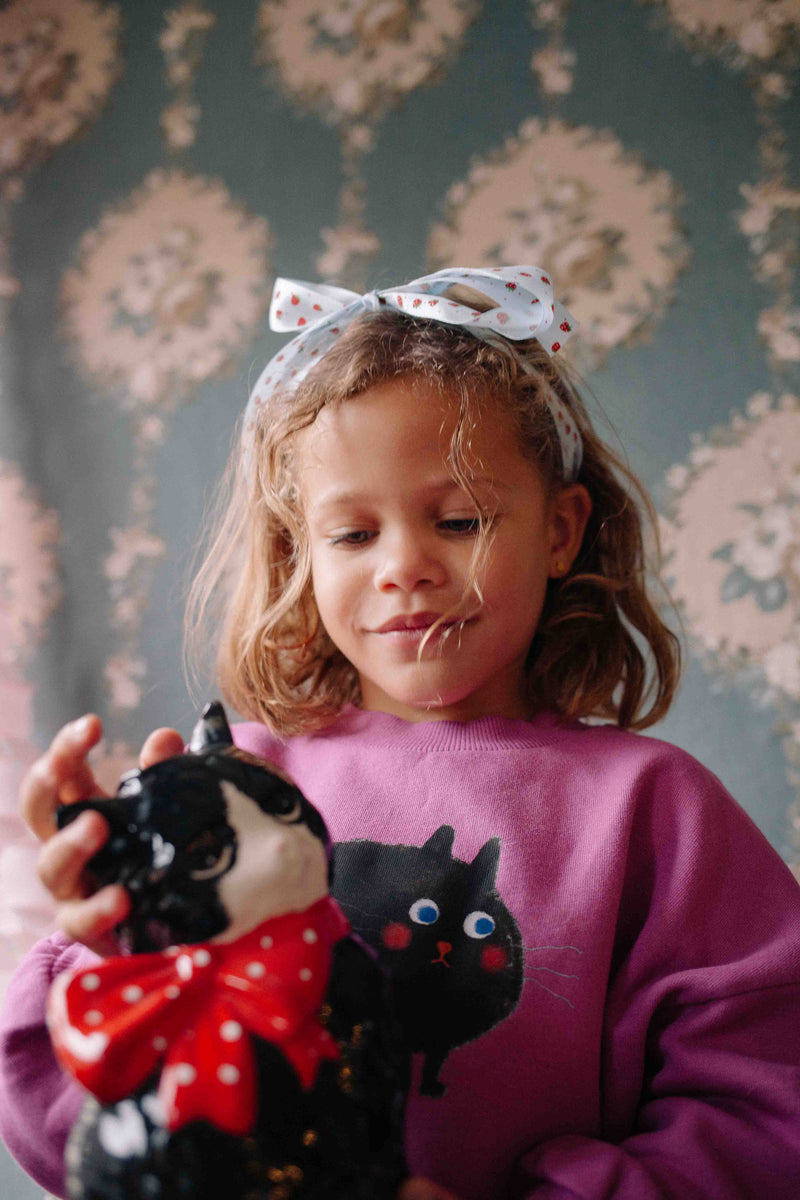 MEOWS-A-LOT CROPPED SWEATER ROSE SORBET