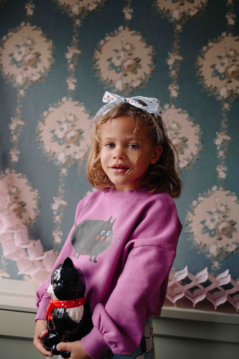 MEOWS-A-LOT CROPPED SWEATER ROSE SORBET