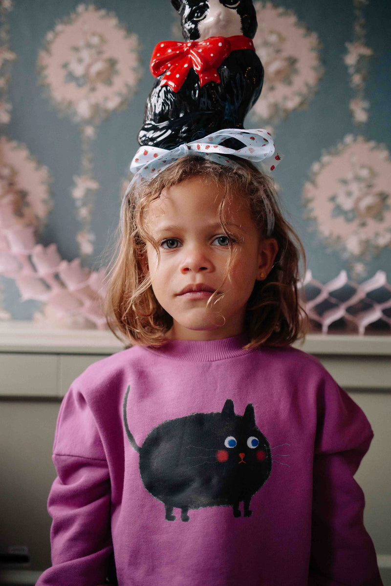 MEOWS-A-LOT CROPPED SWEATER ROSE SORBET