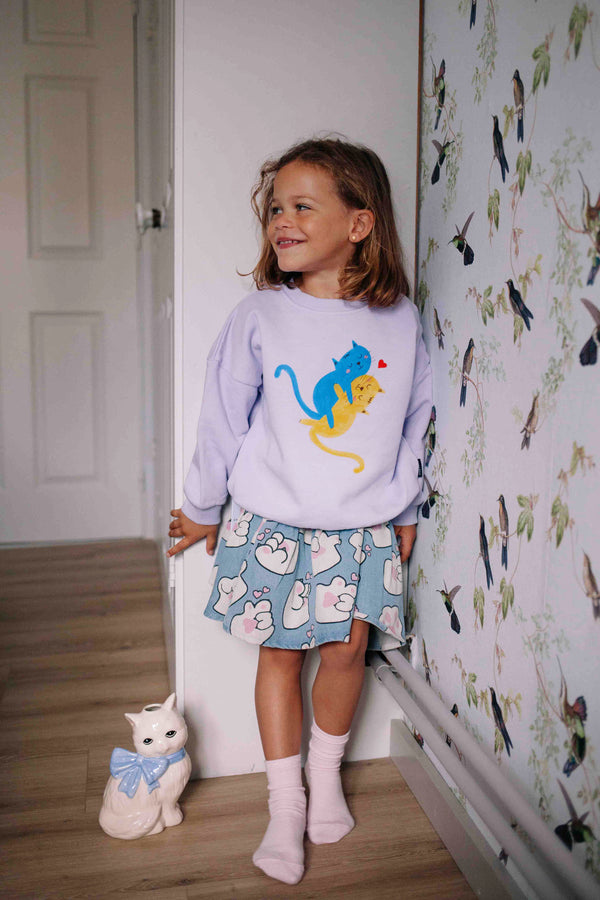 FLUFFYKINS DENIM  SKIRT LIGHT BLUE