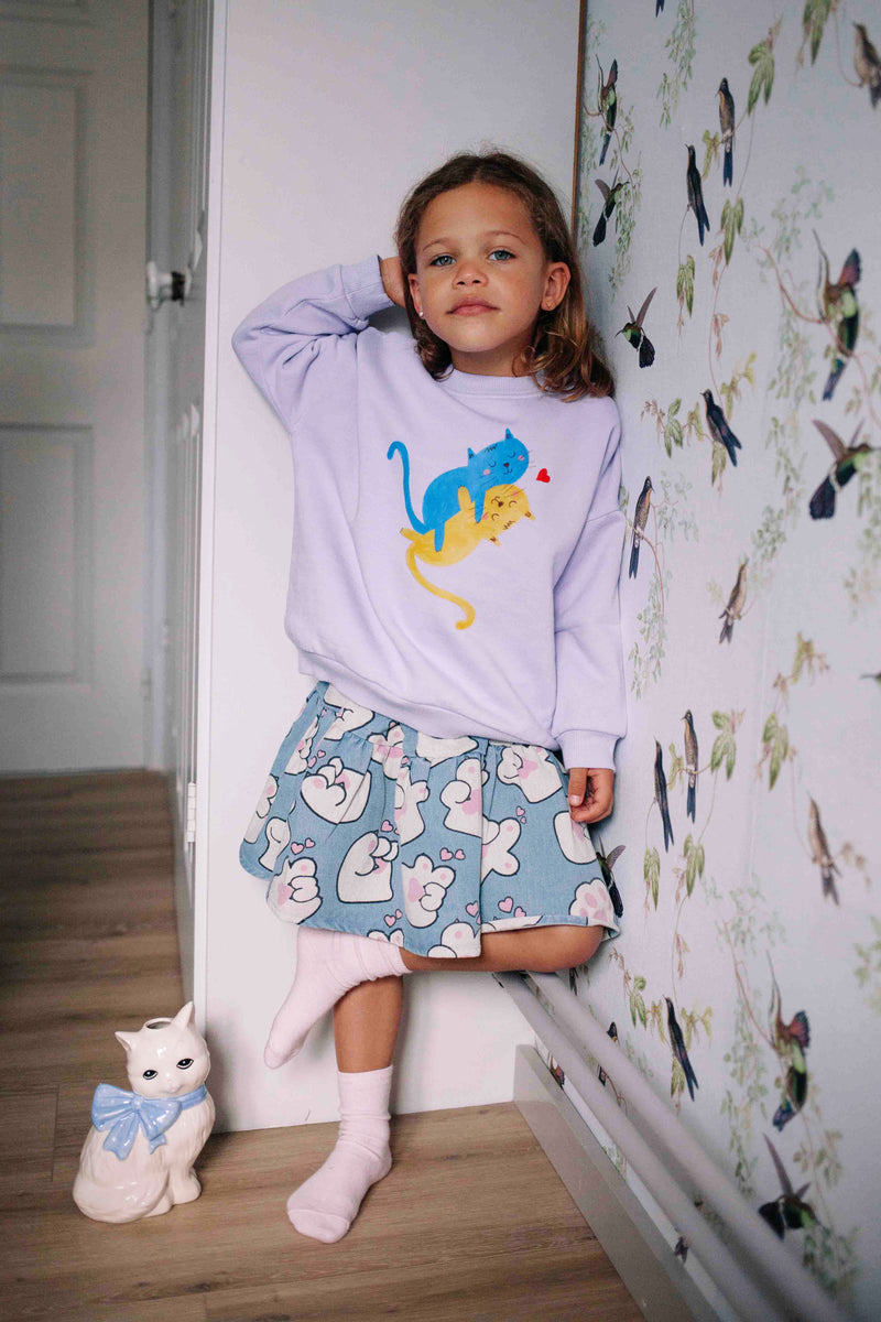 FLUFFYKINS DENIM  SKIRT LIGHT BLUE