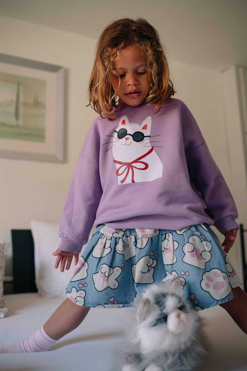 FLUFFYKINS DENIM  SKIRT LIGHT BLUE