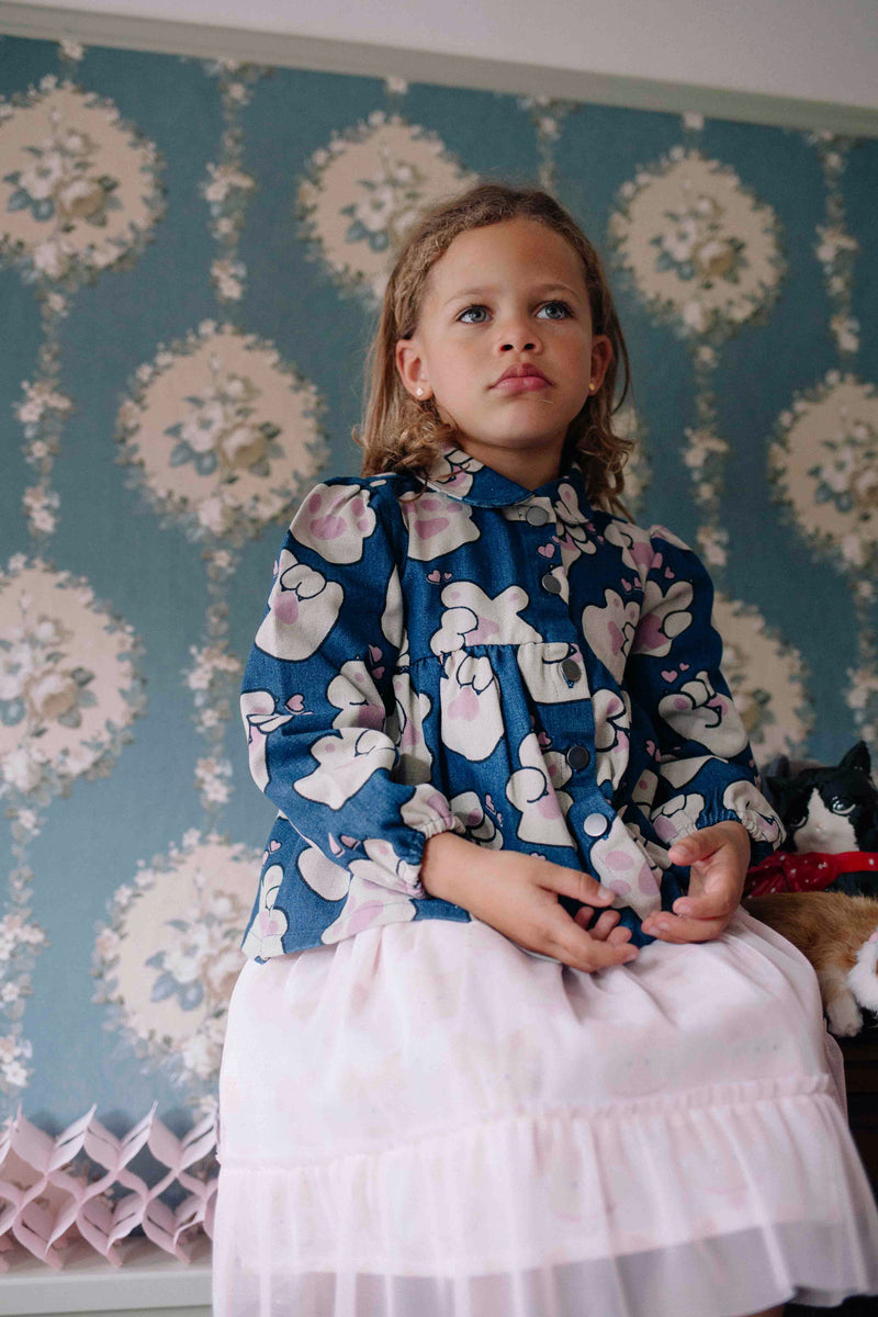 FLUFFYKINS DENIM TOP BLUE