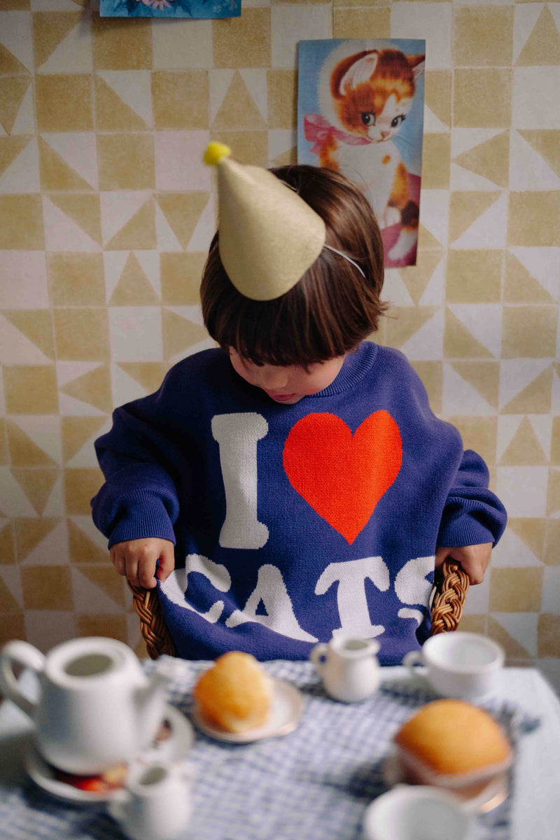 I LOVE CATS KNITTED SWEATER TABBY